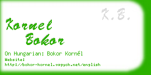 kornel bokor business card