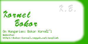 kornel bokor business card